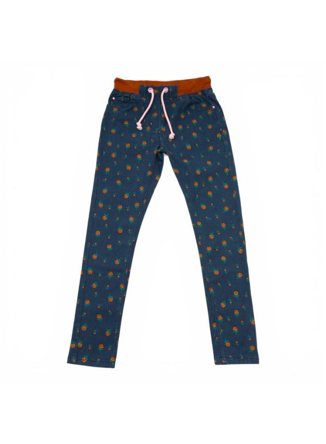 MARWAN AOP Girls Printed Twill Long Pant with Rib Waist - Image 1